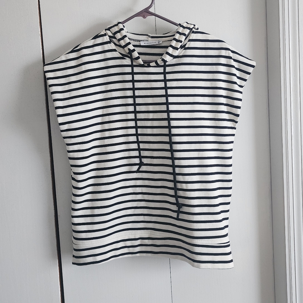 Staccato Black and White Striped Top